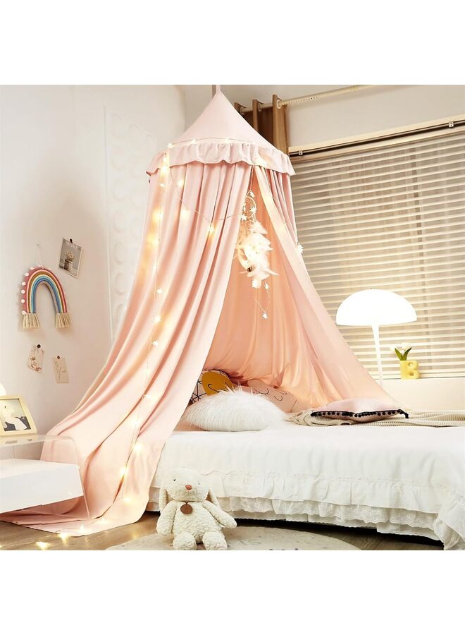 LAMAY Decor Canopy for Kids Bed, Soft Smooth Playing Tent Canopy Girls Room Decoration Princess Castle, Dreamy Mosquito Net Bedding, Children Reading Nook Canopies in Home (Color : Pink) - Image 3